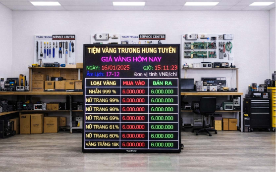 Bảng LED kết nối PLC – Nhà máy xi măng