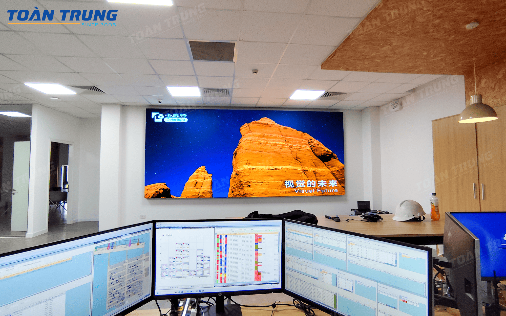 Màn hình LED GOB P1.8 tại Phòng điều hành Cảng Germalink Cái Mép