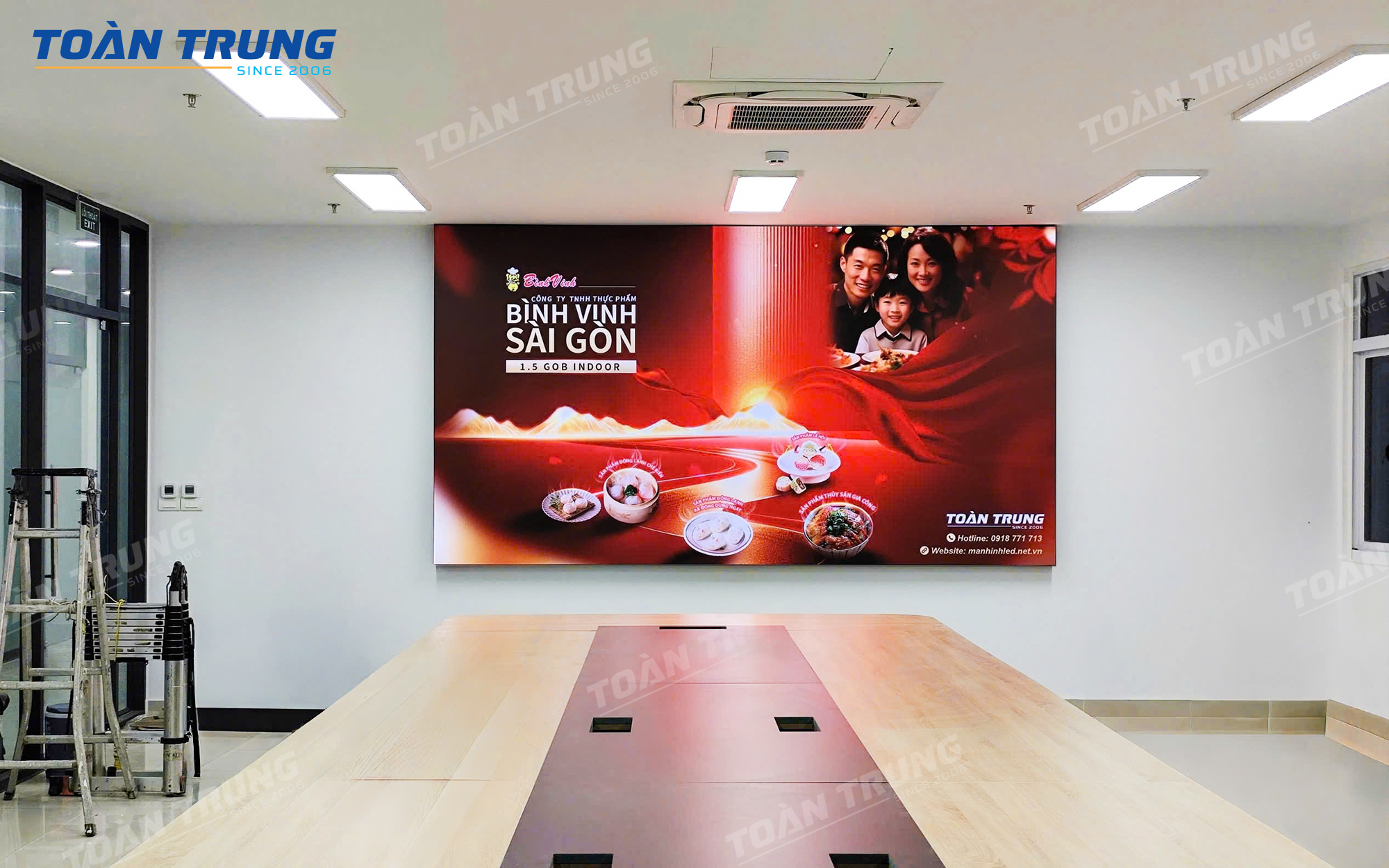 Bảo vệ: Triển khai đồng bộ hệ thống màn hình LED GOB P1.5 tại Bình Vinh Sài Gòn
