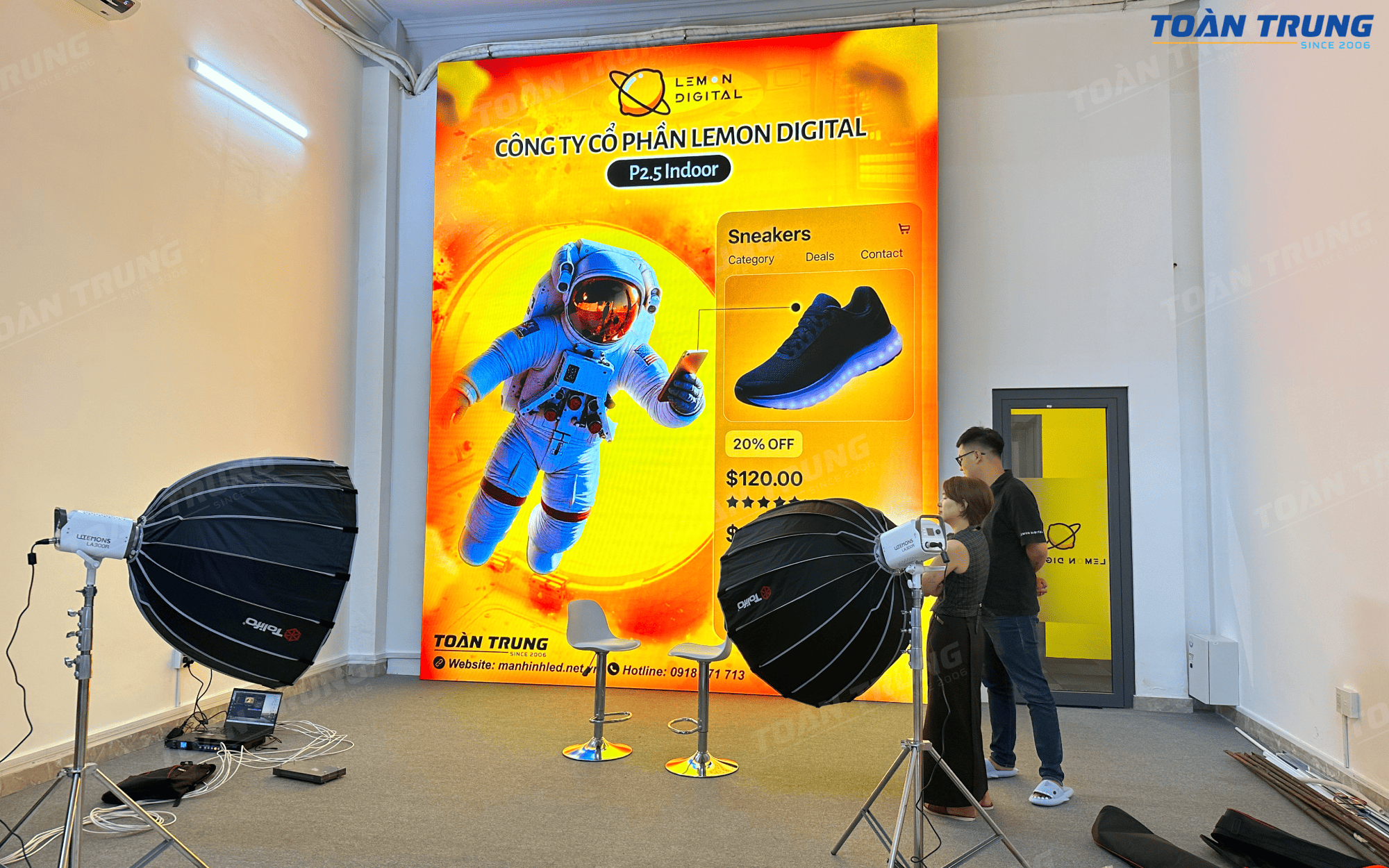 Dự án thi công màn hình LED Livestream tại Lemon Studio
