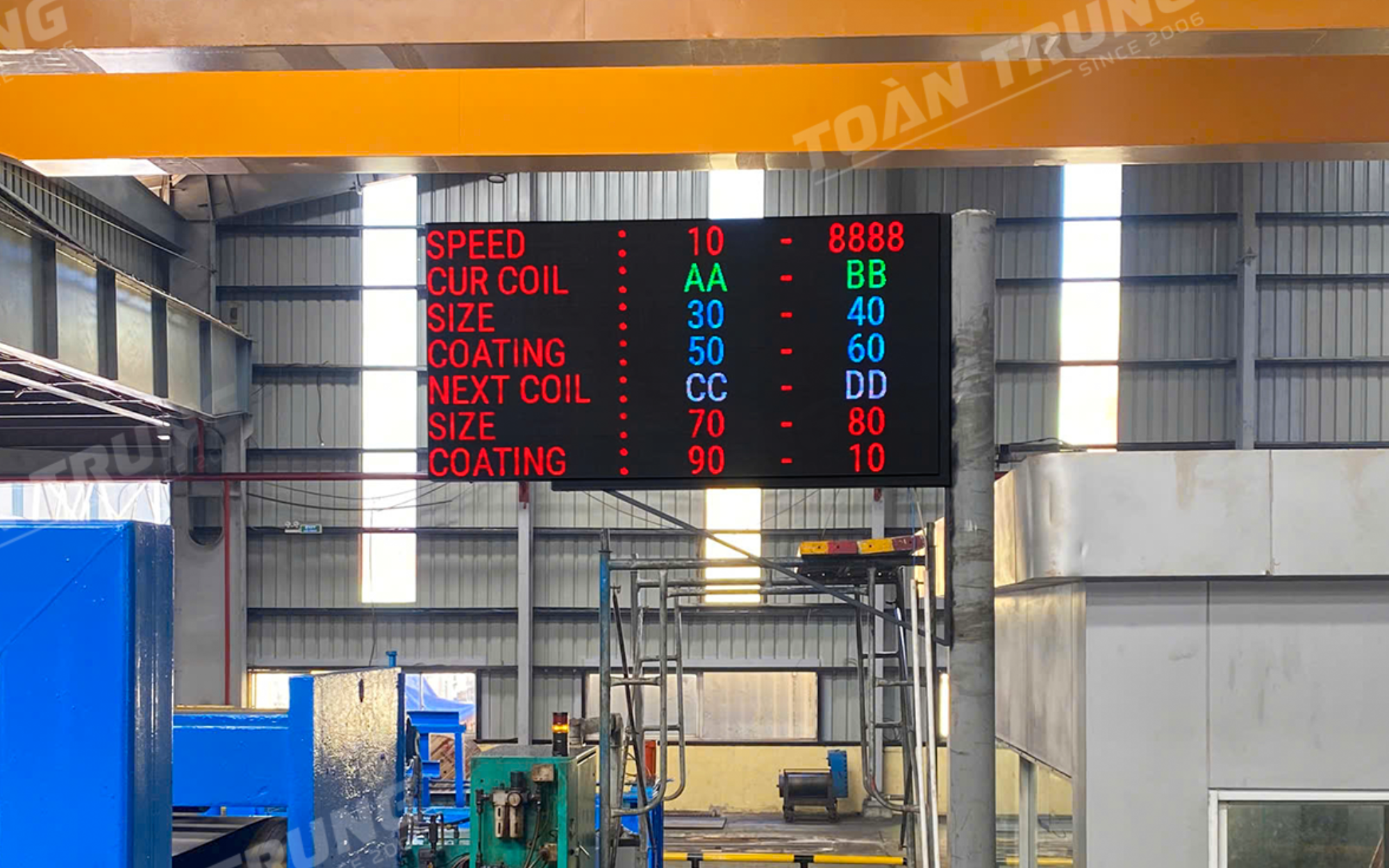 Bảng LED năng suất kết nối modbus TCP/IP cho nhà máy