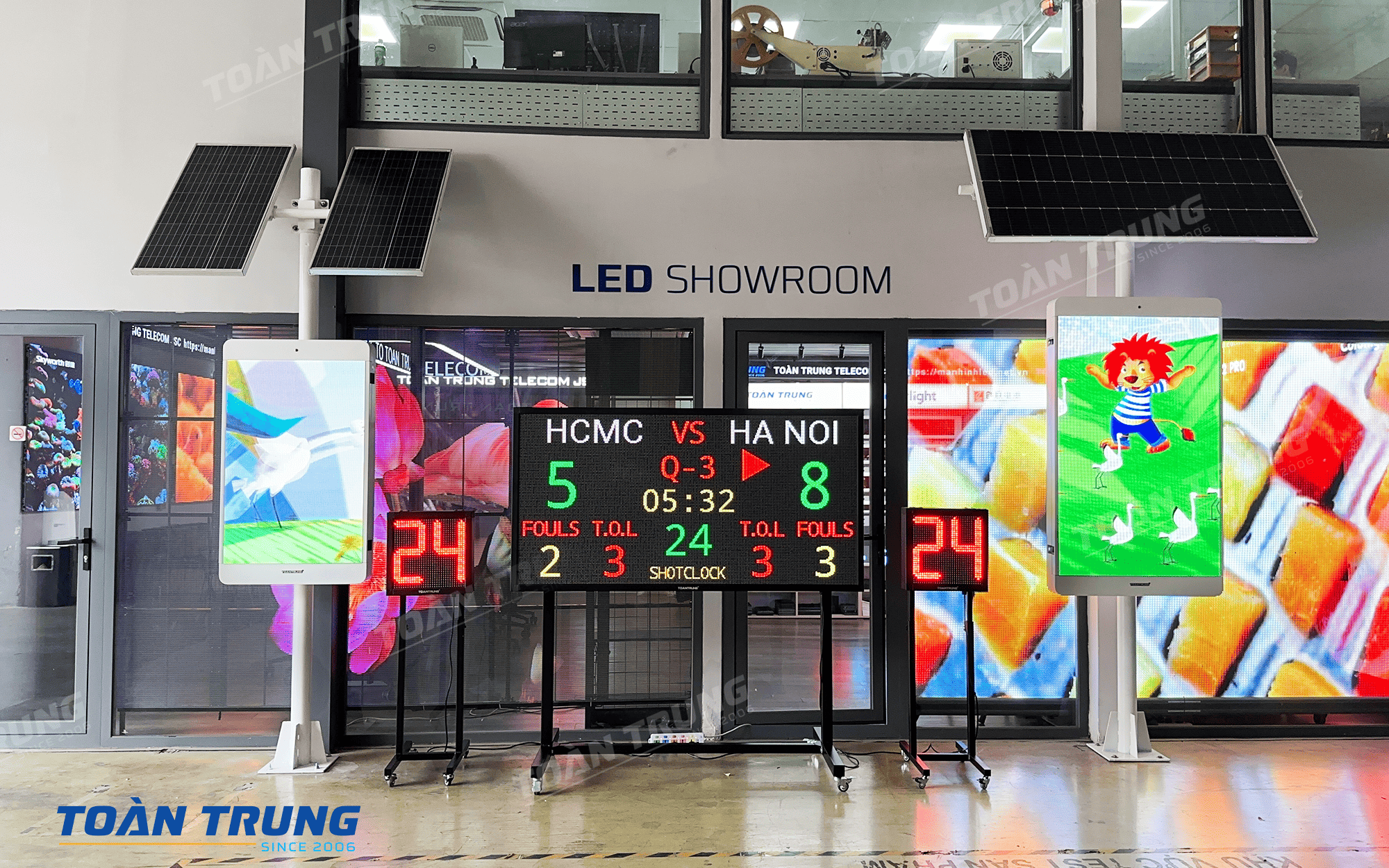Bộ 3 bảng LED thi đấu đa môn tại Trường tiểu học Vinschool